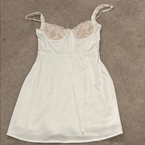 Elegant White Lace Trim Chemise